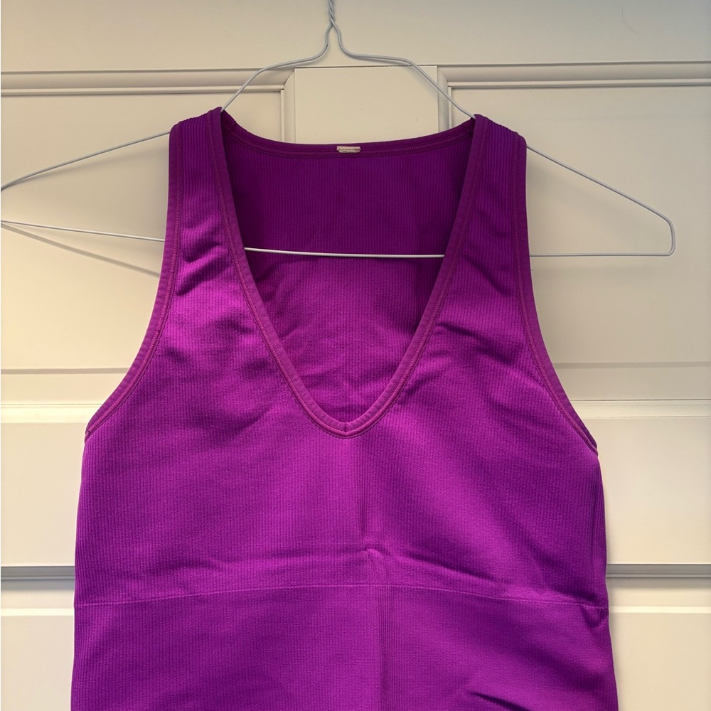 Athleta Jazzy Purple Aurora Seamless Crop Rib Tank